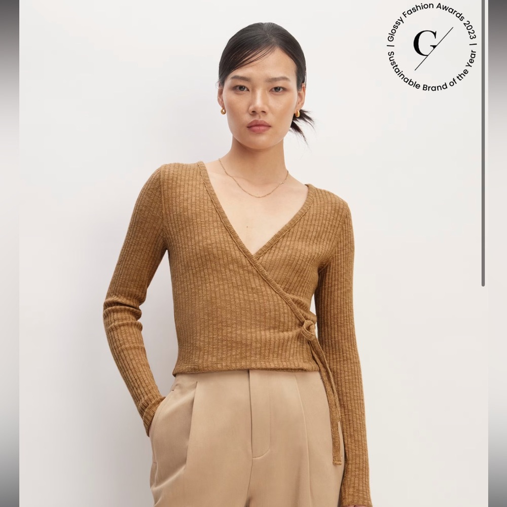 Everlane The Rib-Knit Wrap Top